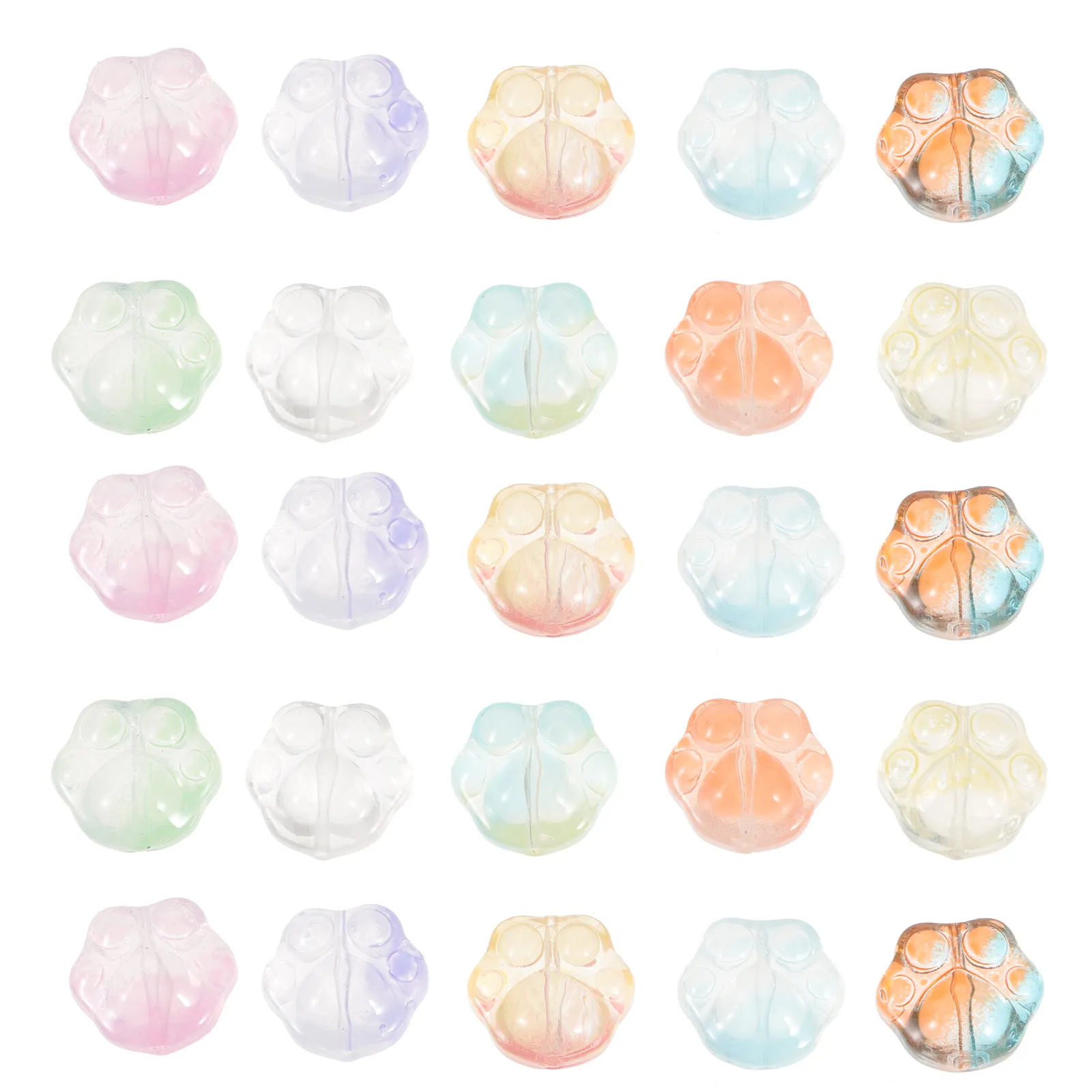 100Pcs Paw Pattern Glass Beads for DIY Jewelry Making Bracelet Necklace Decorative Spacer Beads Smooth Surface Multi-Purpose