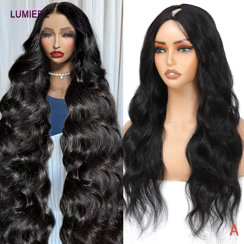 

Объемная волна V U Part Парики Человеческие волосы 250% Плотность Для женщин Полный зажим на голову Наполовину парик No Leave Out Объемная волна Парик для чернокожих женщин