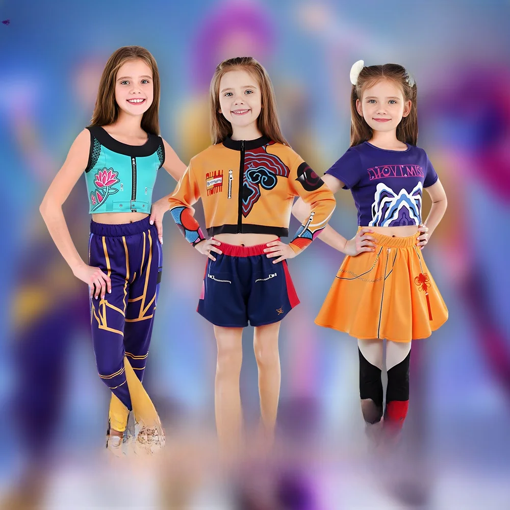 زي كيبوب ذهبي أسود للأطفال، زي تنكري لشخصية لو مي زو يي، ملابس للهالوين وعروض المسرح، زي فريق فتيات الساحرات على الطراز الكوري #2