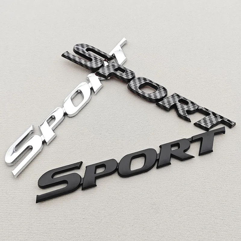 3D ABS Chrome Car Letters Logo SPORT Badge Sport Stickers Car Rear Trunk Emblem For Toyota Camry RAV4 Corolla Yaris Accessories