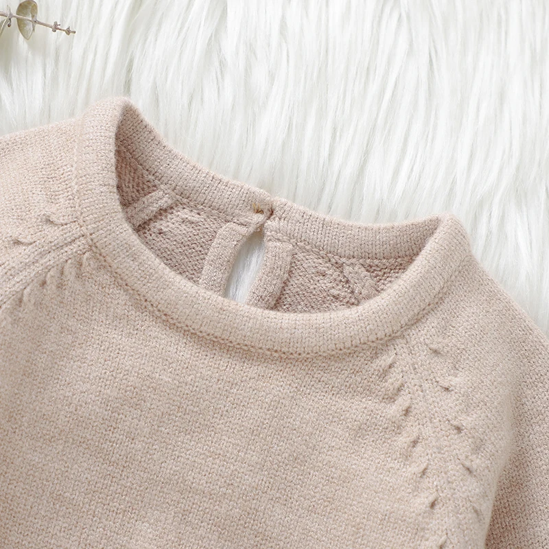 ملابس داخلية شتوية للأطفال حديثي الولادة من 0 إلى 18 مترًا للأولاد والبنات بأكمام طويلة محبوكة للخريف بدلة قفز غير رسمية للرضع قطعة واحدة #2