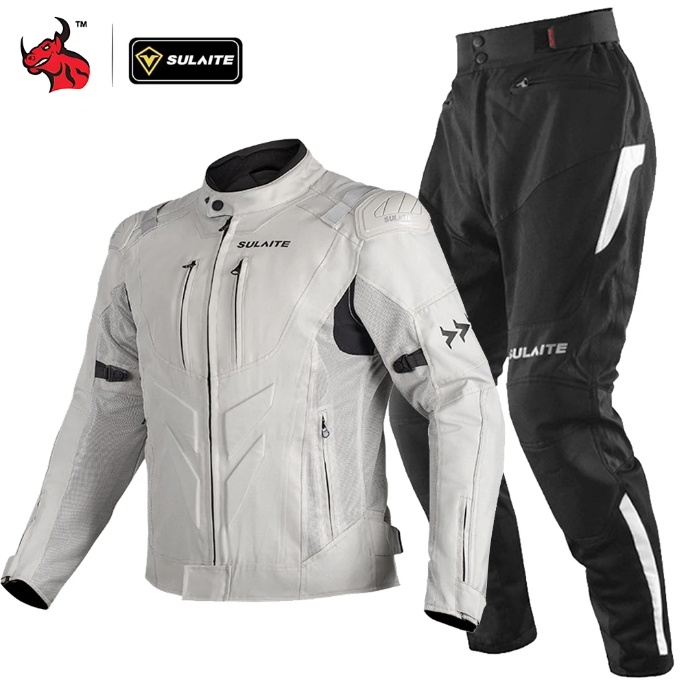 Zomer motorjas broek pak ademende beschermende rijuitrusting voor mannen vrouwen mesh anti-val set voor straat stedelijke fietsen