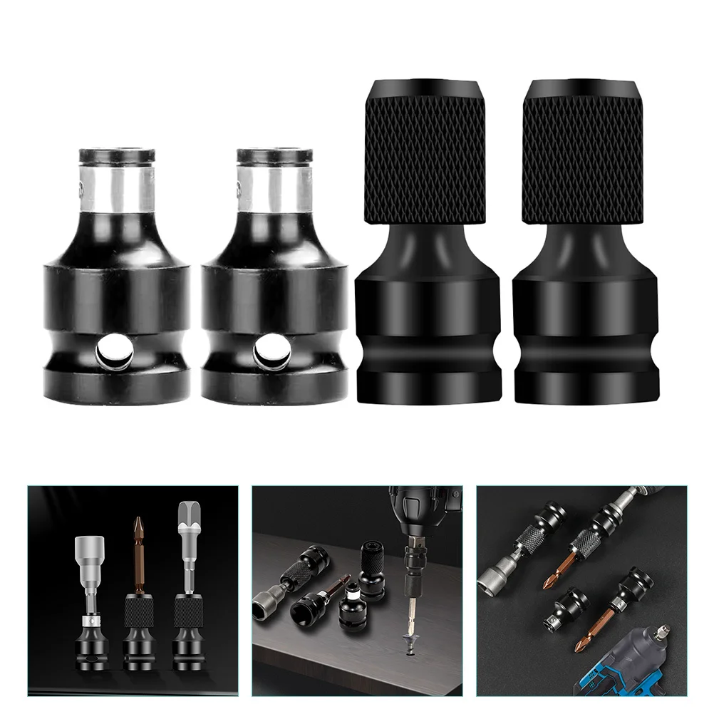 

4pcs Socket Adapter Set Drill Impact Wrench Chrome Vanadium Steel Bit Attachments Conversion Heads for DIY Mechanics