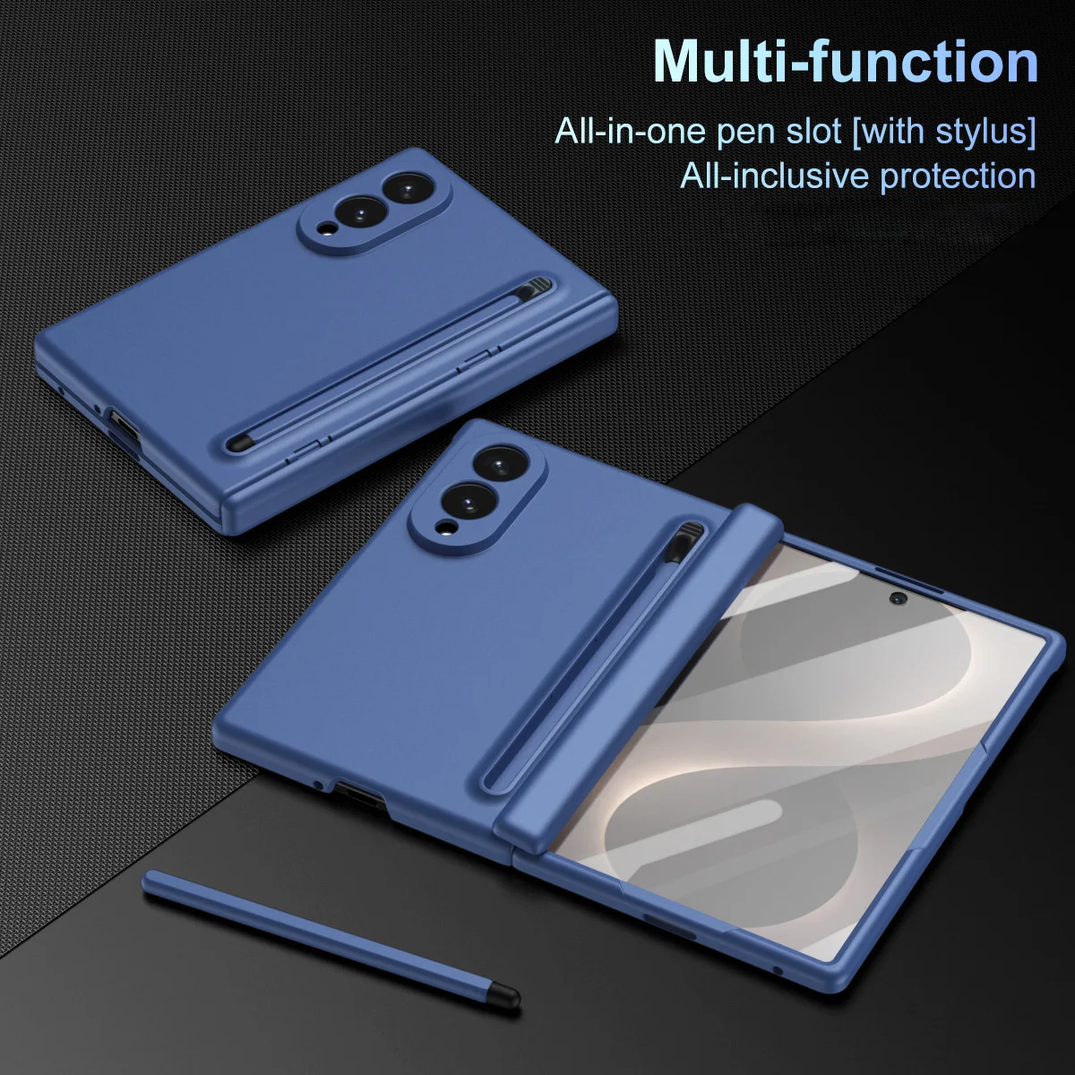 Matte Case For Samsung Galaxy Z Fold8 Wide With Stylus Pen Integrated Pen Slot Hinge Protective Shell Built-in Screen Film Cover
