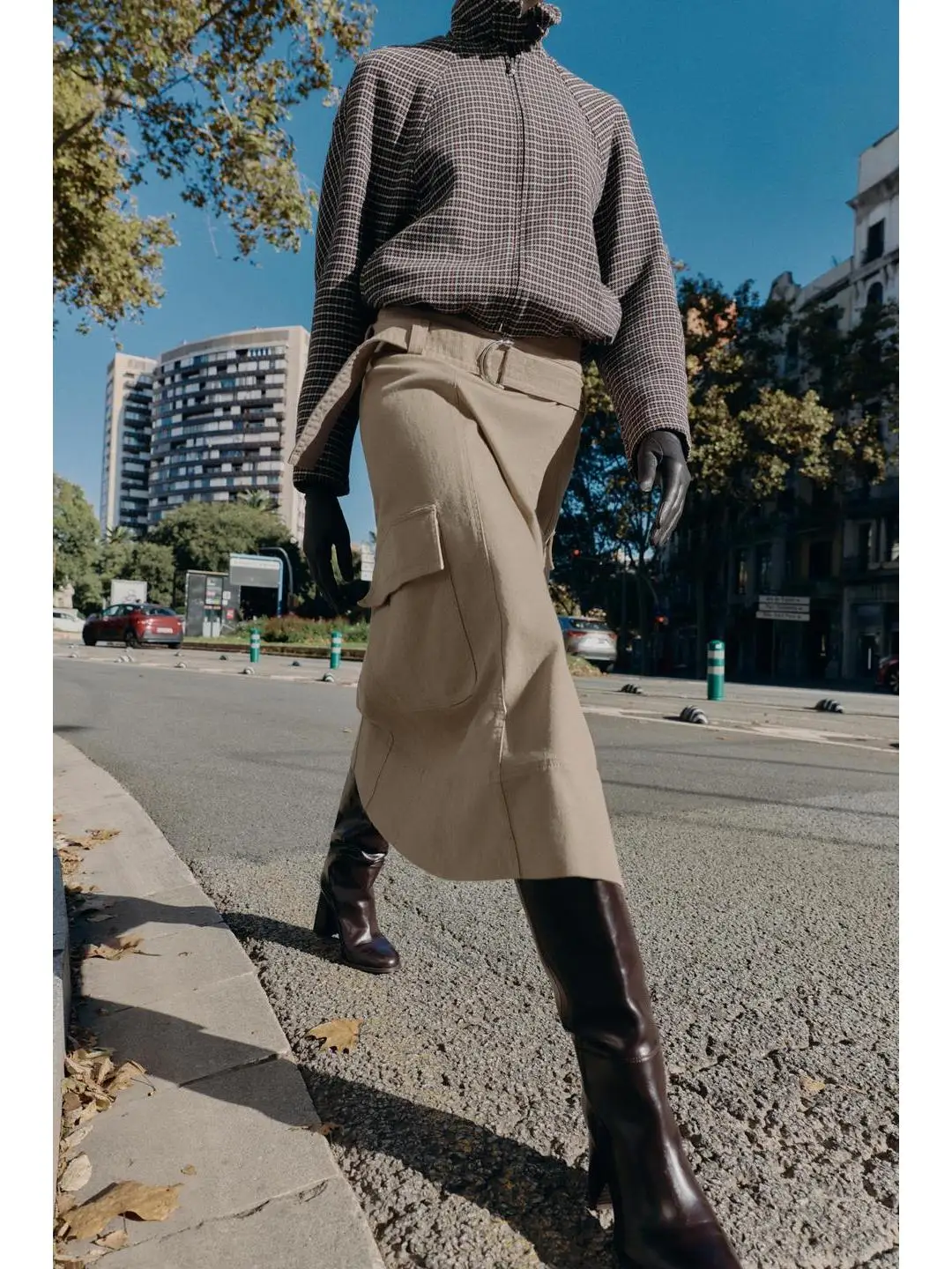 Ropa de trabajo informal Retro, falda Midi con cinturón, doble botonadura, dobladillo acampanado, mezcla de algodón de cintura alta, Otoño Invierno, recién llegado