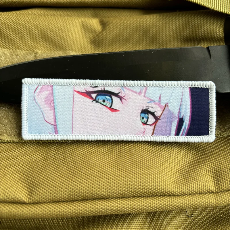 Lucy Augen Blick Moral taktische Abzeichen Punk Mädchen Spiel Charakter Anime gedruckt Hook & Loop Patches Militär Armbinde Rucksack Aufkleber