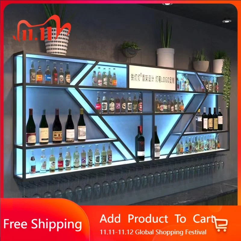 

Wall Shelves Bar Cabinet Storage Display Luxury Whiskey Wine Cabinet Cocktai Tequila Multifunctional Repisa Trendy Furniture