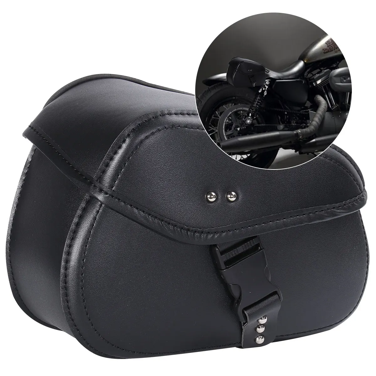 

1 Pair Motorcycle Hanging Bag Pu Waterproof Durable Large Capacity Pouch For Phone Drinks Outdoor Use Fits Motorcycles