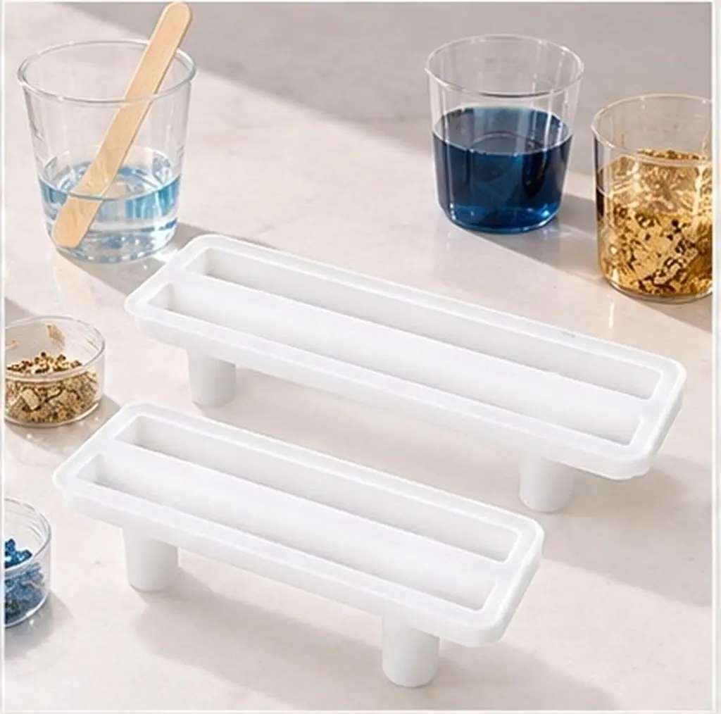 2pcs Food-Grade Silicone Epoxy Mold Tray Handles for DIY Fruit Tea Decorations – Short & Long Versions