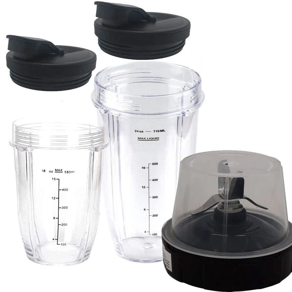 

A14G-Replacement Parts Extractor Blade with 18Oz 24Oz Cup and Spout Lid for 1200W Ninja Auto-IQ Blender,7 Fins Gear Parts