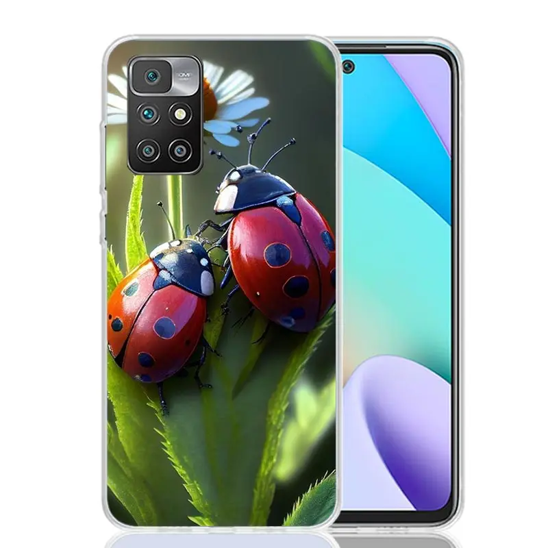 Insect Seven-Star ladybug Phone Case For Xiaomi 12C 12 10C 10 10A 9C 9 9A 9T 8A 8 7A 7 6A 6 Pro S2 K70 K60 K40 K20 Art Coque Cap