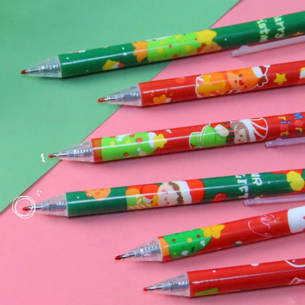 

20Pcs Gel Pens Christmas Themed Plastic Writing Pens Portable Office School Students Prize Gifts Gel Pen Cute Pen