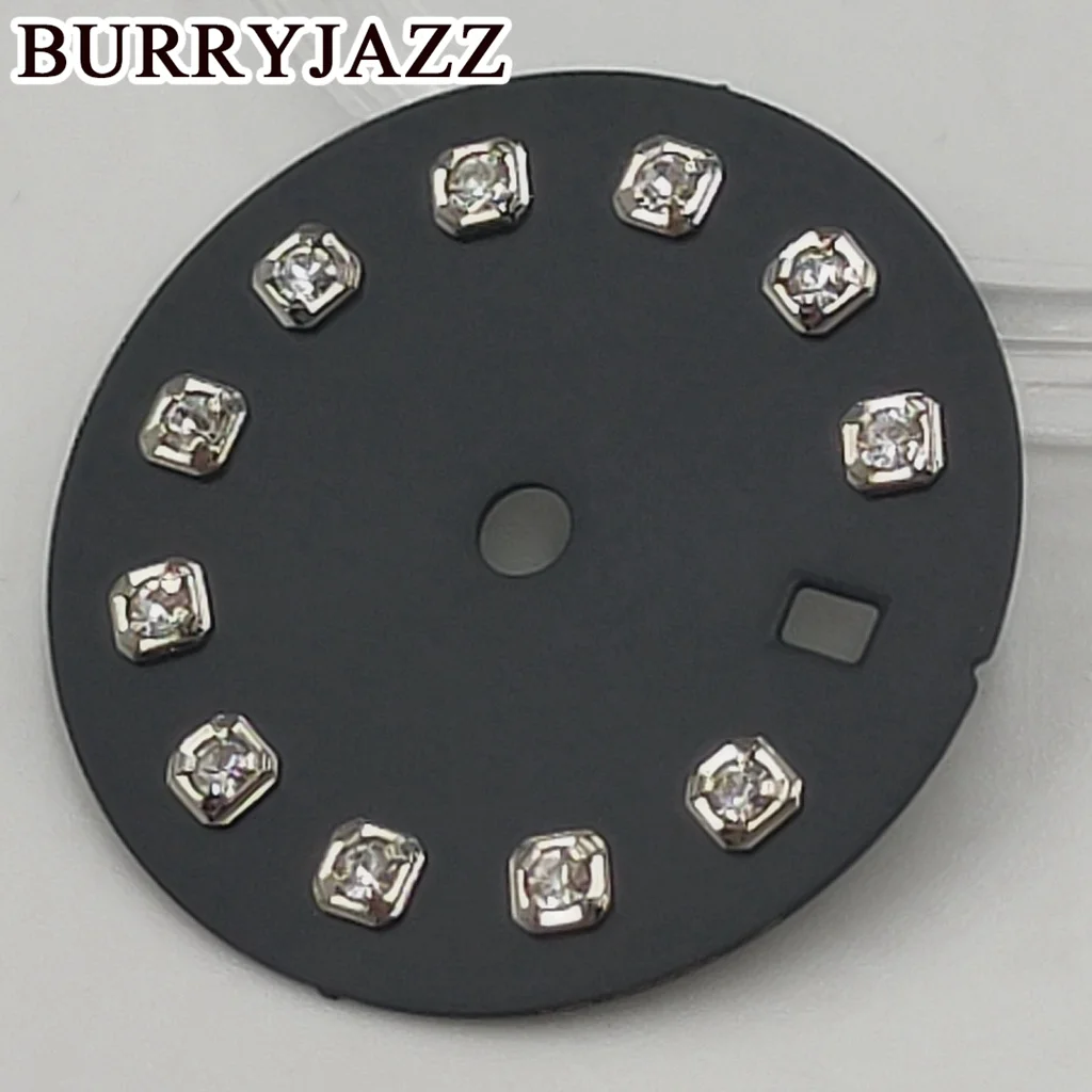 BURRYJAZZ 20.5mm No Logo NH05 Watch Dials Silver Black Blue Green Gray Dial Fit NH05 NH06 Case Crown