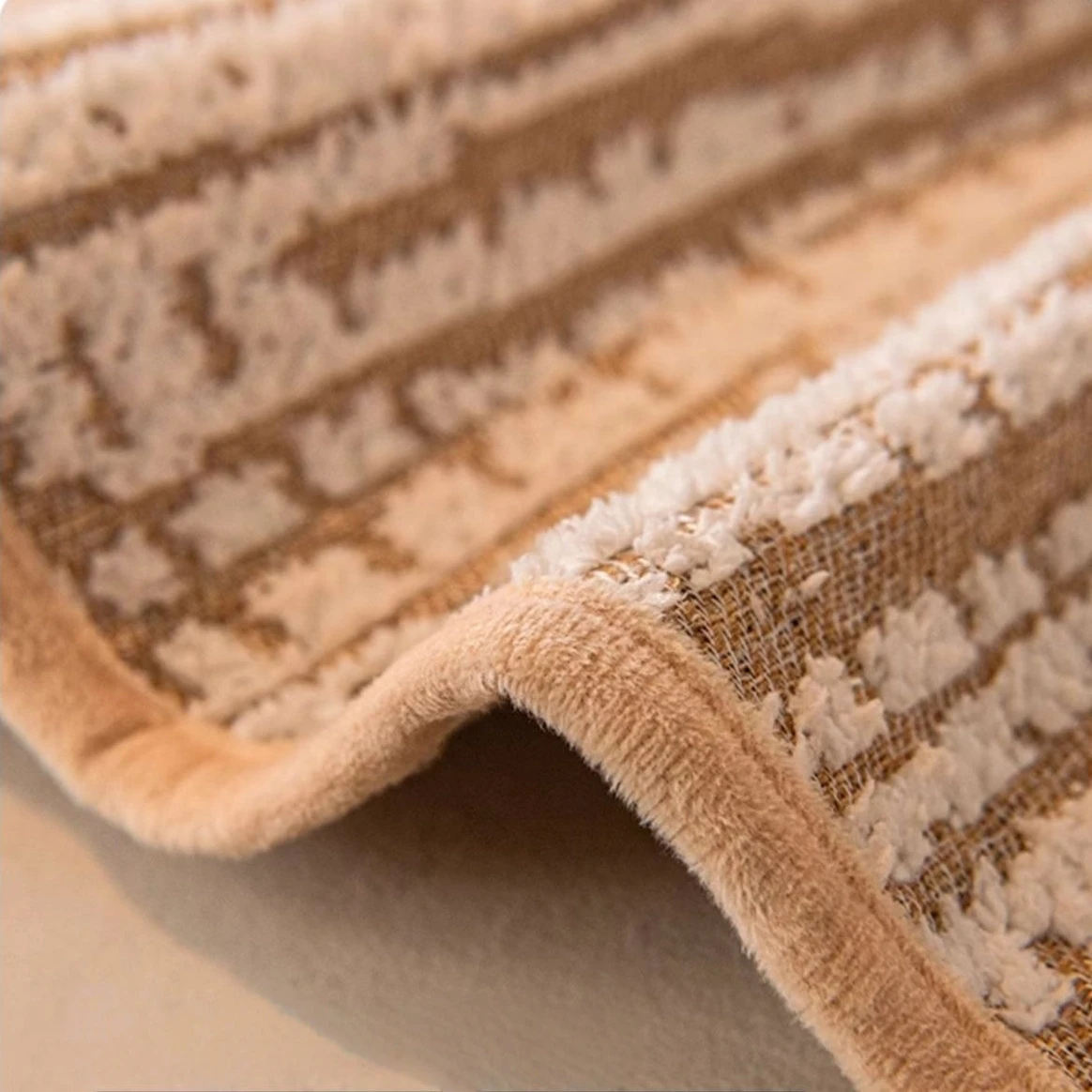 رقيق خطوط الجاكار الشنيل منحني هيم غطاء أريكة عدم الانزلاق ، لغرفة المعيشة جميع المواسم الأريكة غطاء مقعد أريكة منشفة ديكور #4