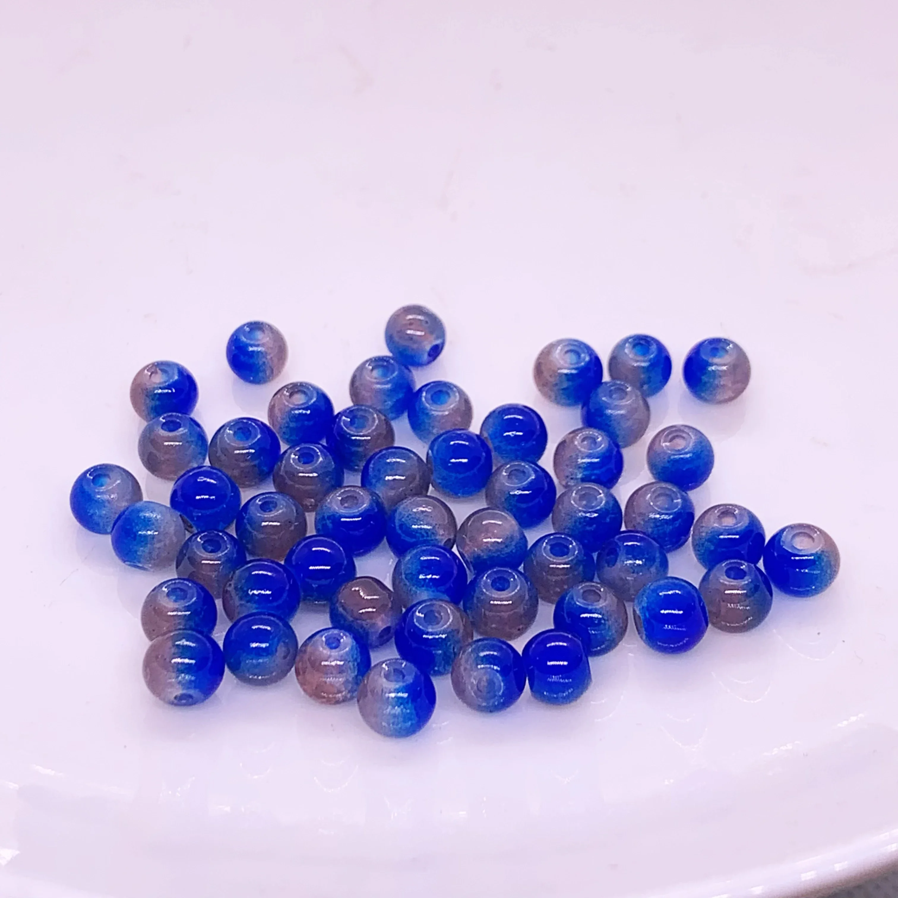 6mm paciorki szklane kolorowe słodkie akcesoria do rękodzieła wielokolorowy na prezent dla dziewczynki DIY koraliki hurtowe gradientowe słodkie