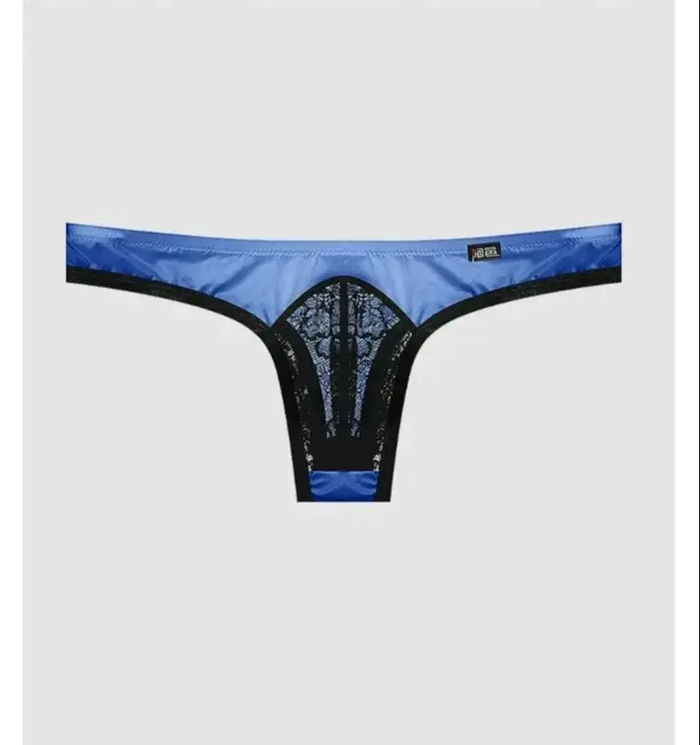 Lace Underwear men's thongs fully transparent T-pants ultra-thin ice silk men's low waisted slim fitting T-pants A746