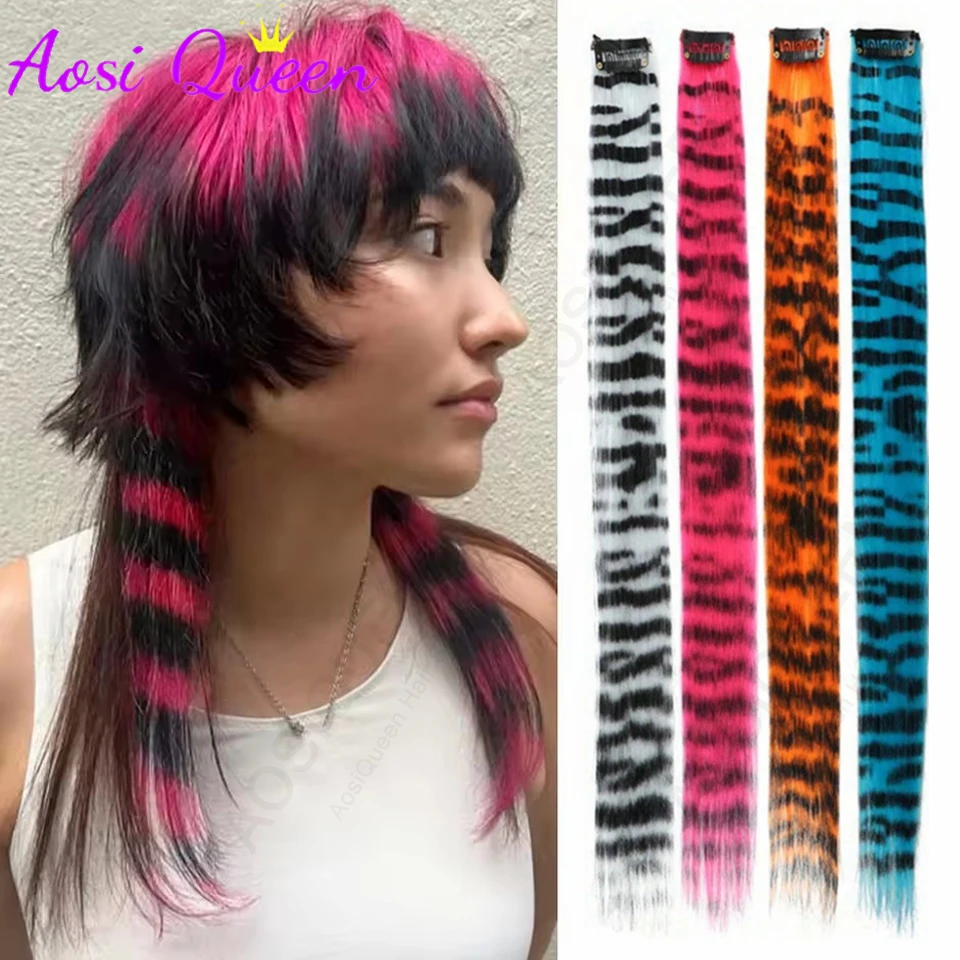 

Синтетические волосы для наращивания, 18 дюймов, длинные прямые женские высокотемпературные заколки для наращивания волос, парик с перьями, голубая роза, красочные