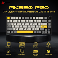 Ajazz AK820Pro Gamer Mechanical Keyboard 3 Mode USB/2.4G/Bluetooth Wireless Keyboard RGB Backlight Hot Swap customized Keyboard