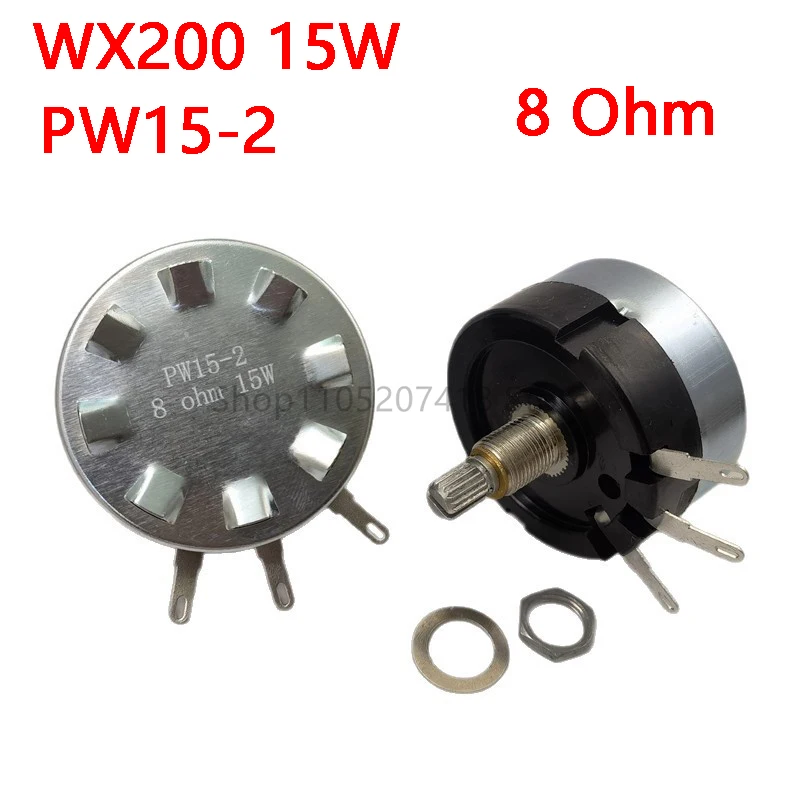 

WX200 высокая мощность 15 Вт однооборотный двухпроводной потенциометр 8 Ом 8 Ом длина вала 15 мм аудио аттенюатор