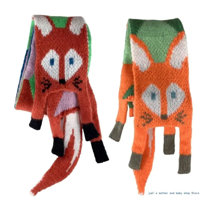 

Cartoon Animal Scarf for Kids and Ladies, Lovely Designing Long Muffler Knitted Neckerchief for Autumn & Winter