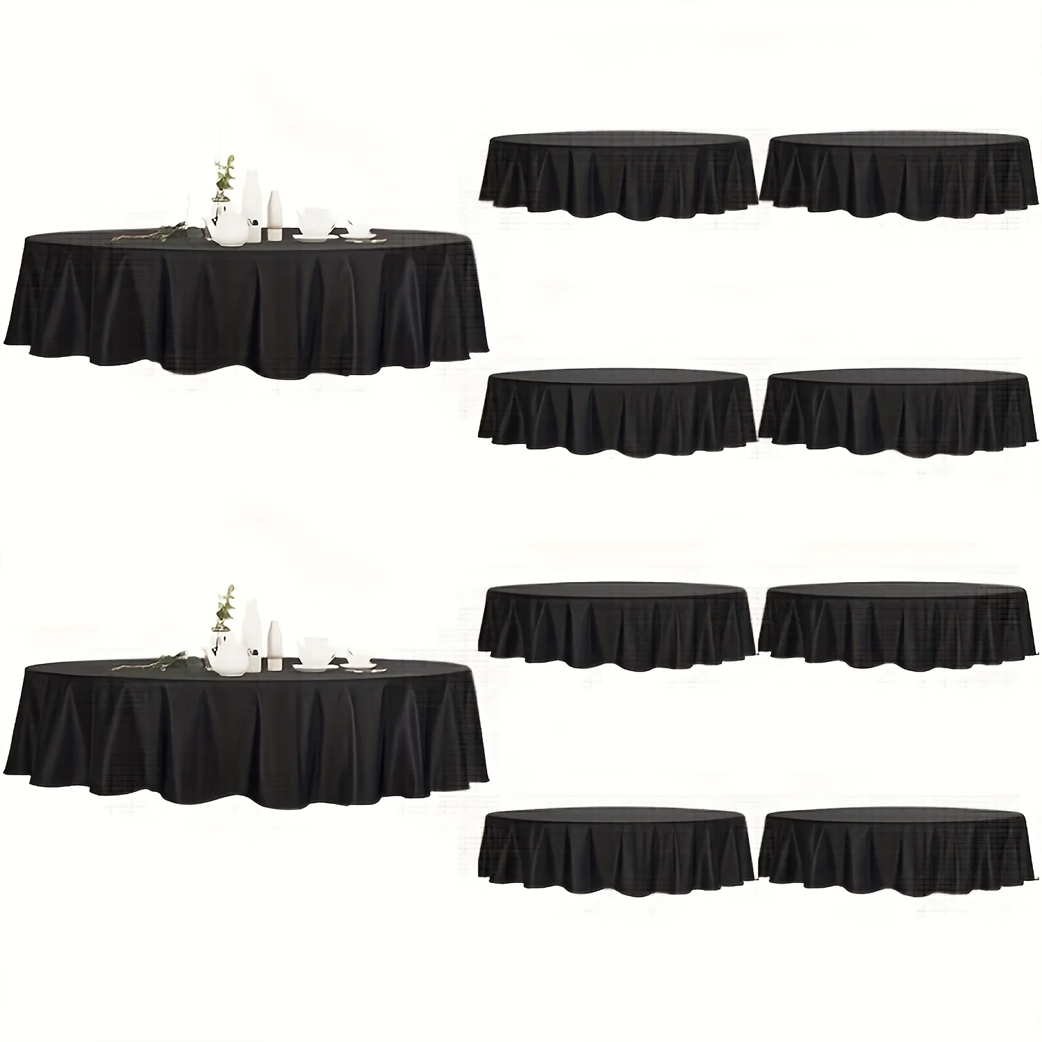 

10pcs/pack Of Round 90Inch Polyester Seamless Party Tablecloths For Celebration Events, Holiday Parties, Halloween, Thanksgiving