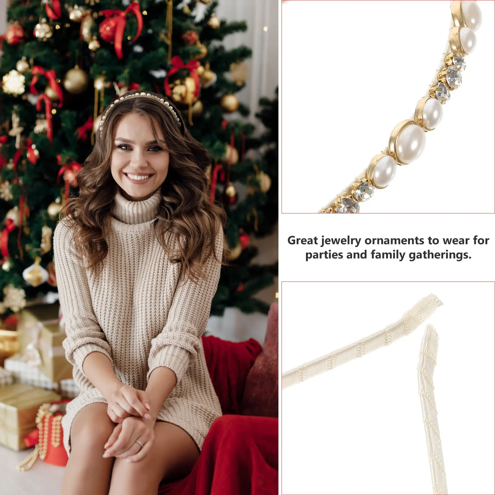 

Snowflake Headdress Rhinestone Hair Hoop Women's Elegant Headwear for Holiday Costume Party Carnivals Cosplay Fancy Dress