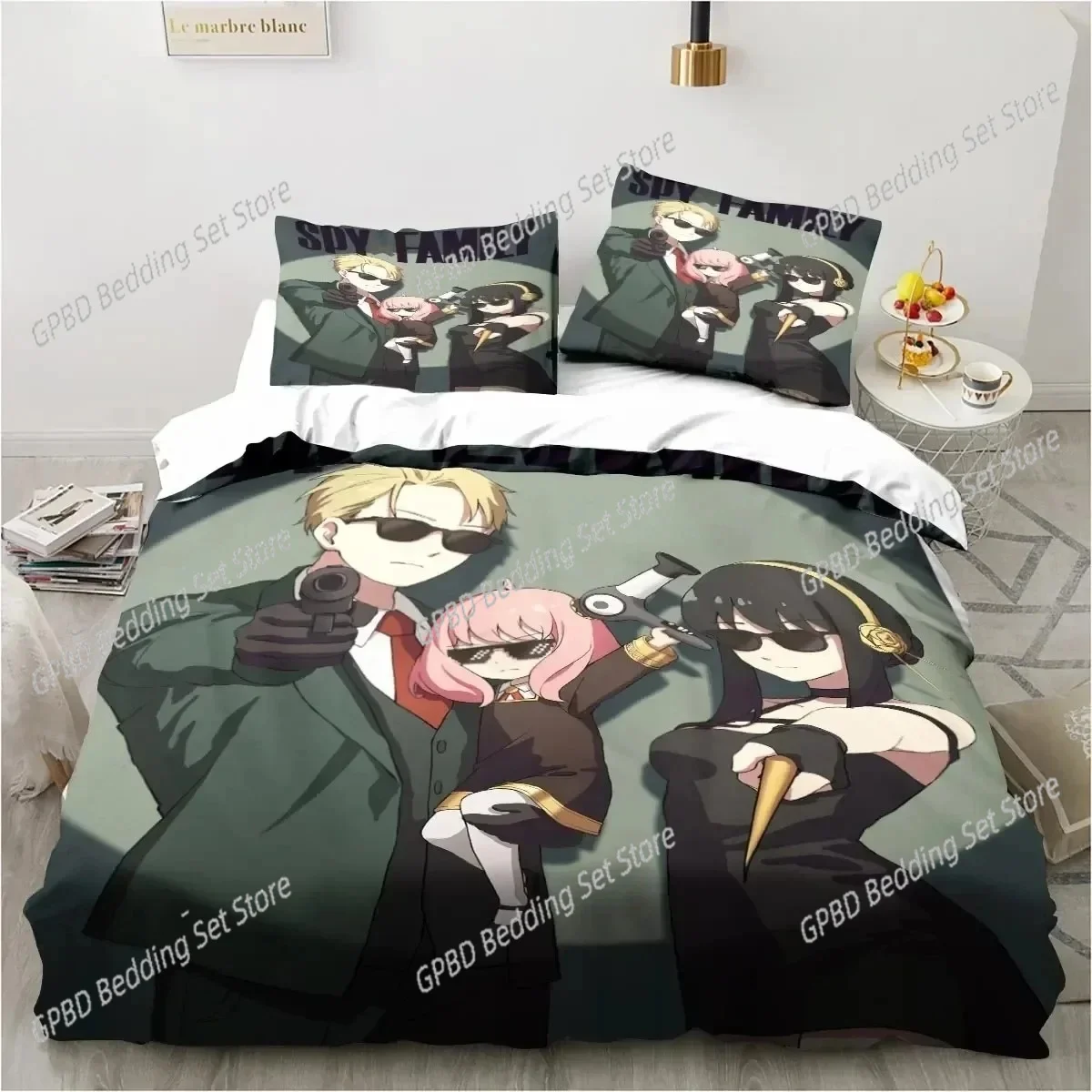 

3D Printing SPY FAMILY Anya Anime Bedding Set Single Twin Double Queen King Cal King Size Bed Linen Set