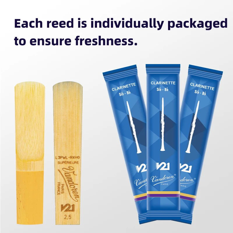 French Imported Vandoren Curved Reeds Blue Box V12 Gray Box V21 Bb Clarinet Clarinet Reeds 2.0 2.5 3.0 Beginner Reeds