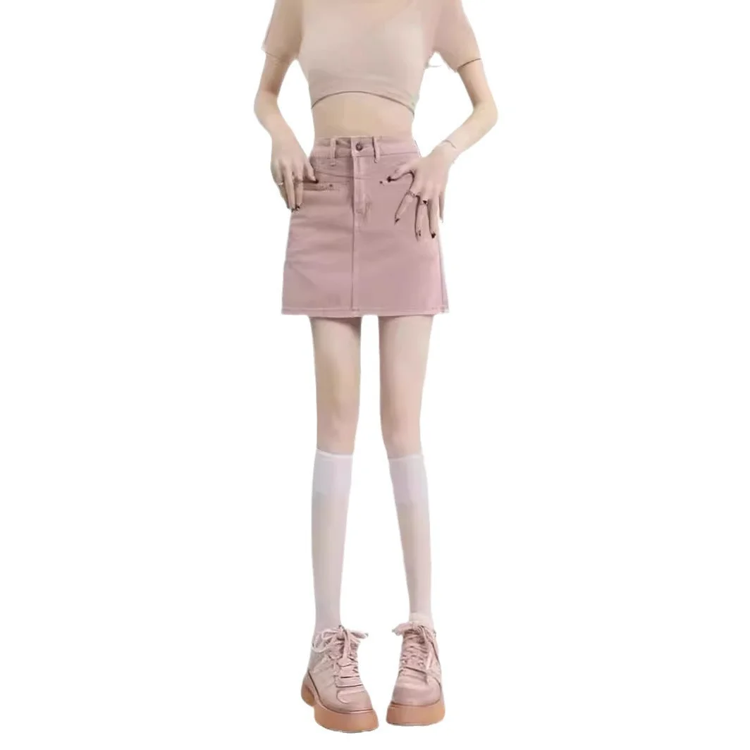 Jupe mi-longue tendance, nouveau Style Instagram, taille haute, mode polyvalente, sac littéraire, jupe de hanche, Style paresseux