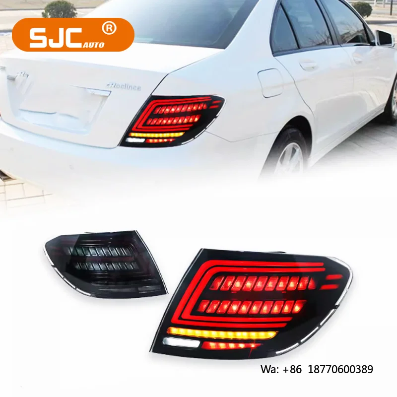 Accessoires automobiles SJC pour Mercedes Benz Classe C W204, feux arrière LED 07-14, feux arrière C180 C63, clignotants dynamiques LED