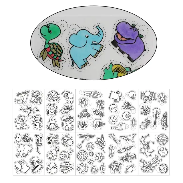 10 szt. arkuszy termokurczliwych arkuszy termokurczliwego papieru z wzorem do kreatywnych breloków dla dzieci DIY Zabawki Biżuteria Kolczyki