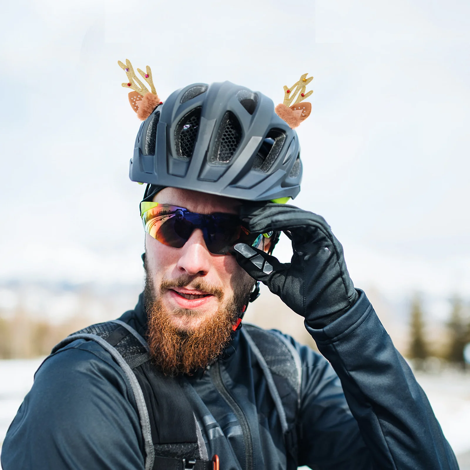 

1Pair Reindeer Antler Decoration Festive Christmas Ride Accessory for Motorbike Bicycle Unisex Holiday Ornament