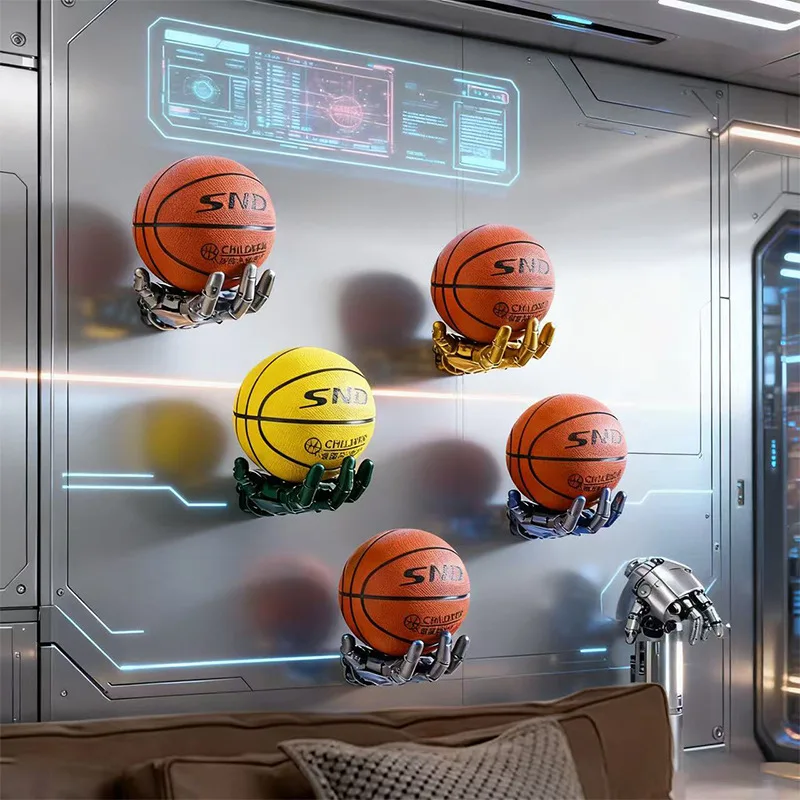Hot Robotic Arm Basketball Rack Wall Mounted Basketball and Football Storage Rack Home Living Room Decoration Ornaments LIJIAO