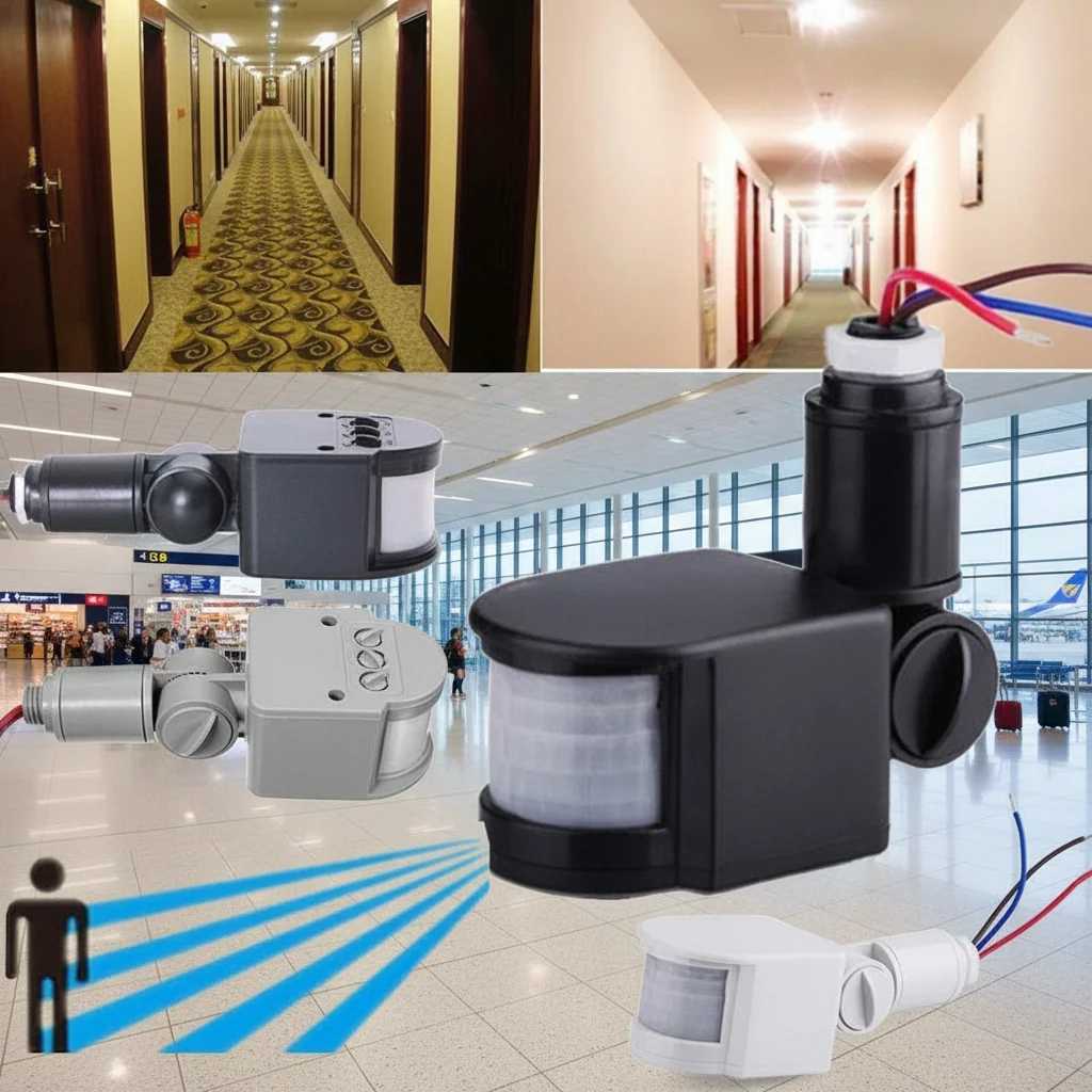 12V DC Motion Sensor Motion Detector Automatic Infrared PIR Sensor 180 Degree Rotating Outdoor Automatic Control Light Switch