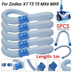 1-5PC Swimming Pool Cleaner Lock Hose Kit Rubber Pool Vacuum Cleaning Pipe for Zodiac X7 T3 T5 MX6 MX8 Swimming Pool Accessories