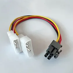 1/3/5pcs IDE Dual 4pin Molex to 6 Pin Male PCI-E Y type Molex IDE Power Cable Adapter Connector for video cards