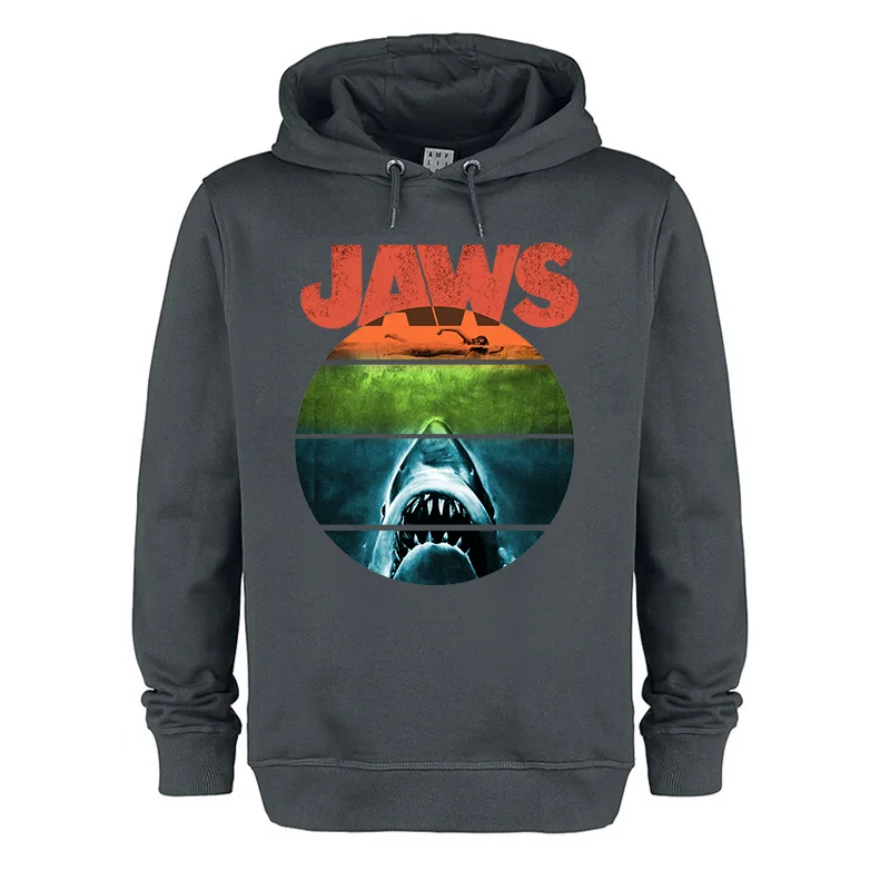 Vintage Jaws essen White Ark Movie Long Sve Loose Hoodie Sweatshirt Jugend Faion Herbst Winter Casual Print Kein Bügeln