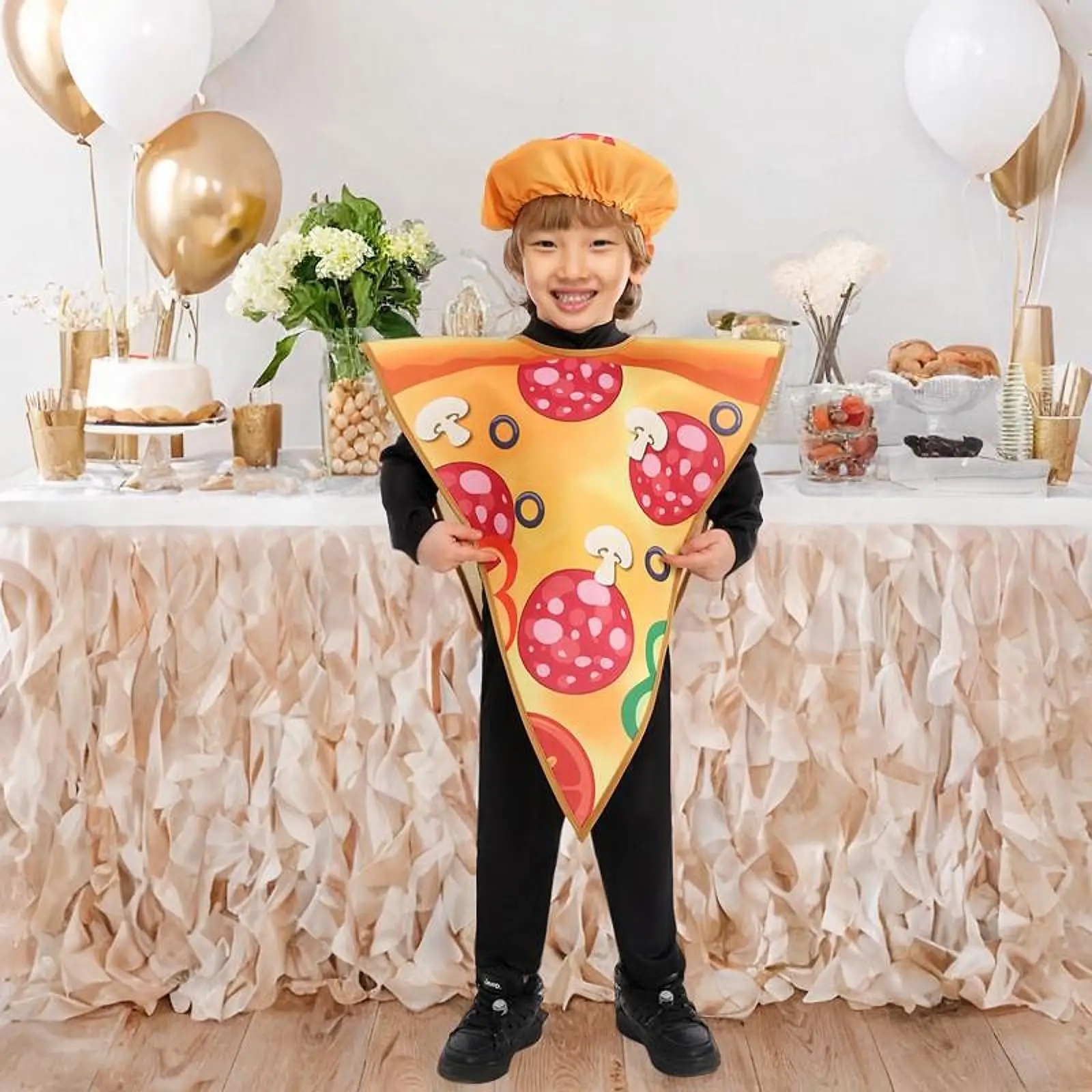 2x feestkostuum speelkleding zachte pizzajas voor Halloween jongens meisjes kinderen