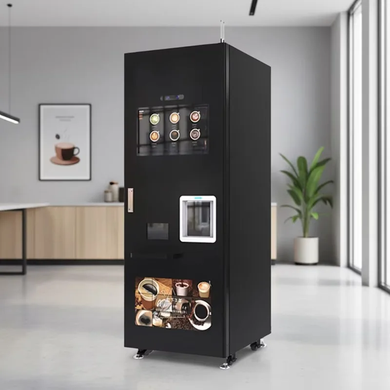 

Fully Unmanned Coffee Vending Machine Instant Brewing Real Time Making Remote Monitoring Large Capacity Hot Beverage Vending
