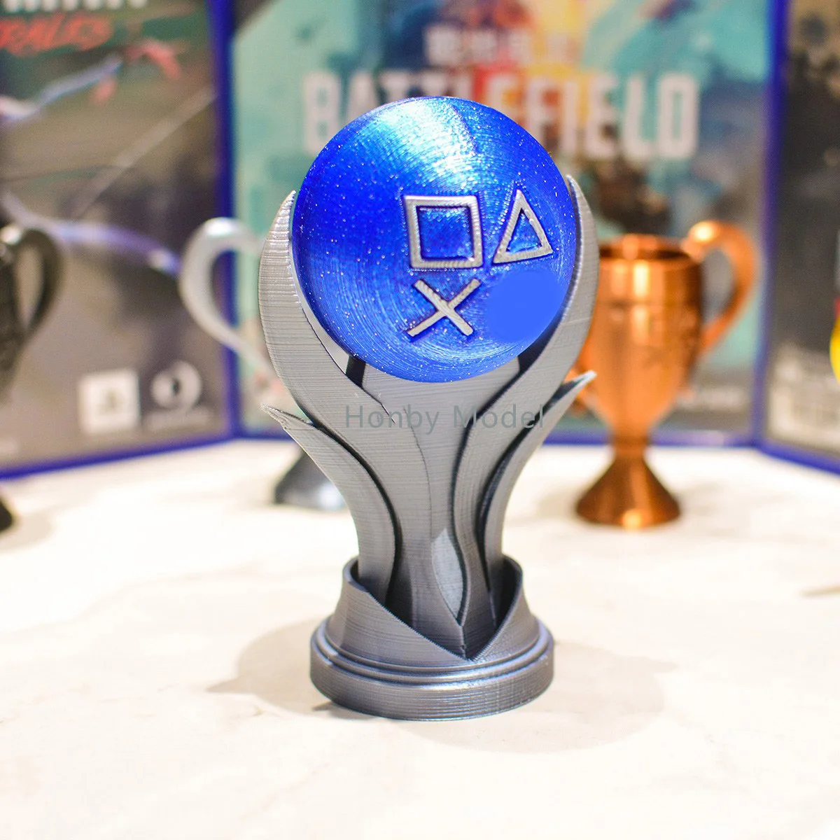 New Trophy Model 3D Print Platinum Golden Silver Bronze Hidden Trophy For PS-4 PS-5 PS-N New Tokens Prop Plastic Trophy