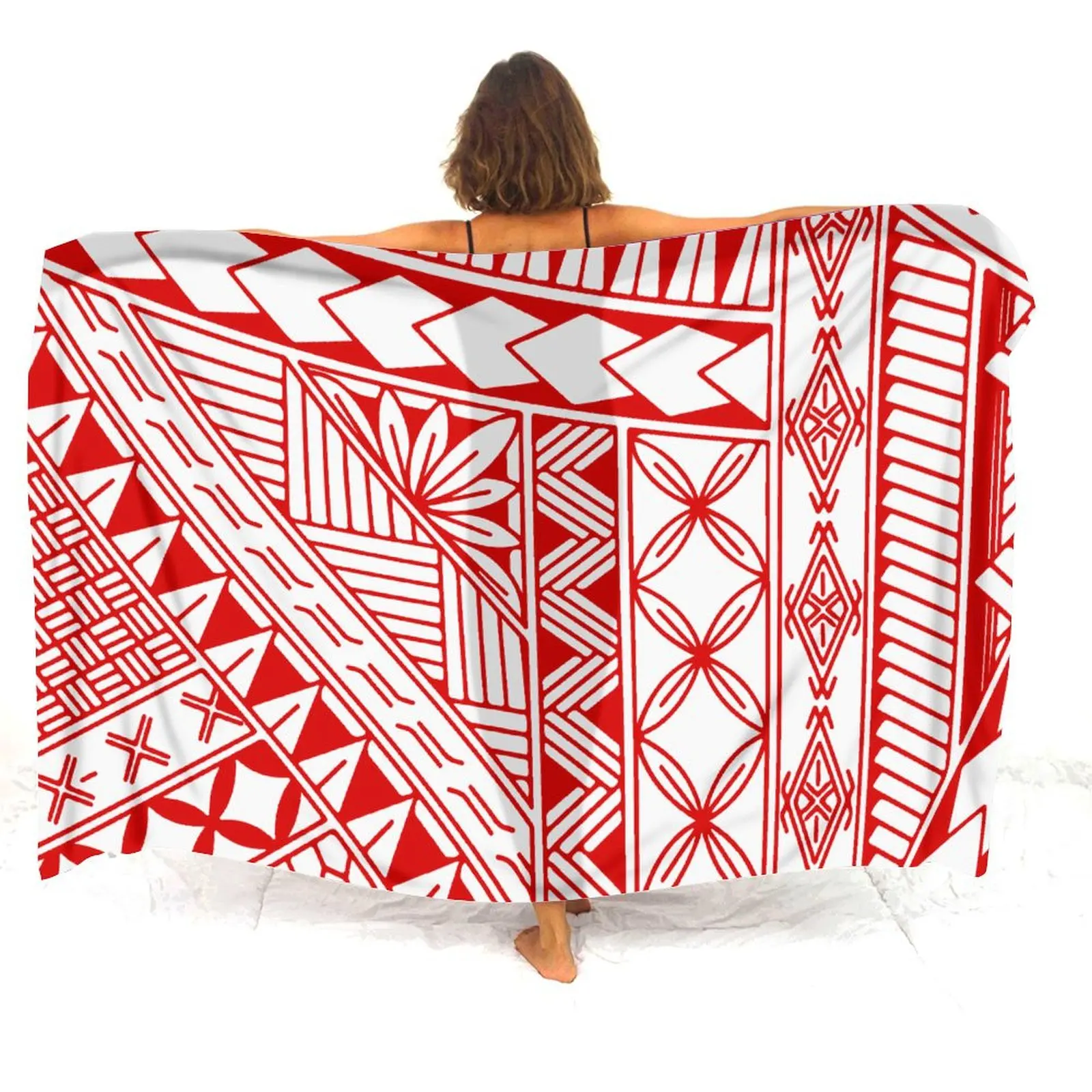 

New Custom Women'S Beach Clothing Shawl Island Sarongs Beach Wrap Fashionable Polynesian Hawaiian Beach Women'S Swimsuit Fabric