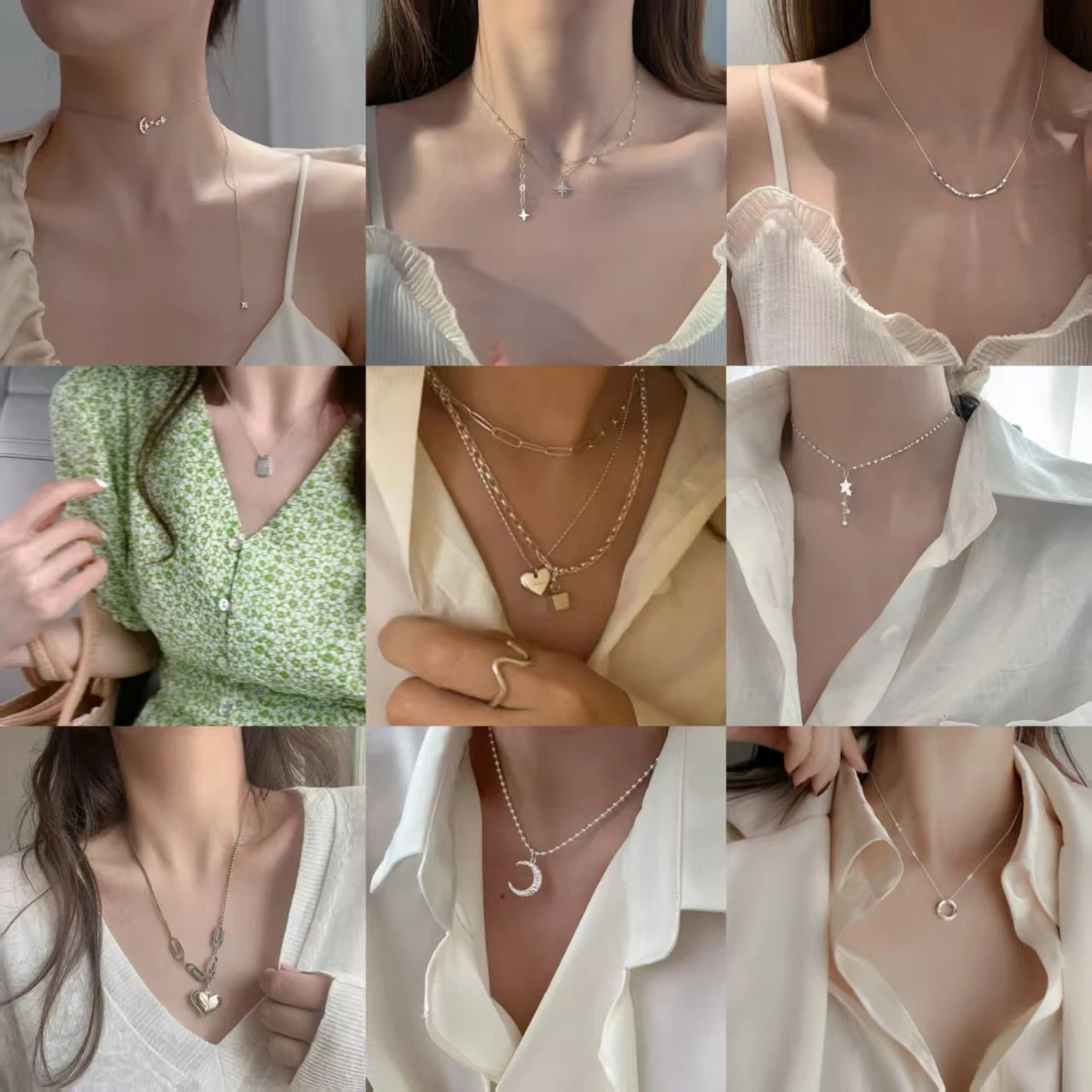 TAISILI Women Copper Necklace Minimalist Silver Square Bar Pendant Necklace For Beautiful Girls Daily Party Jewelry