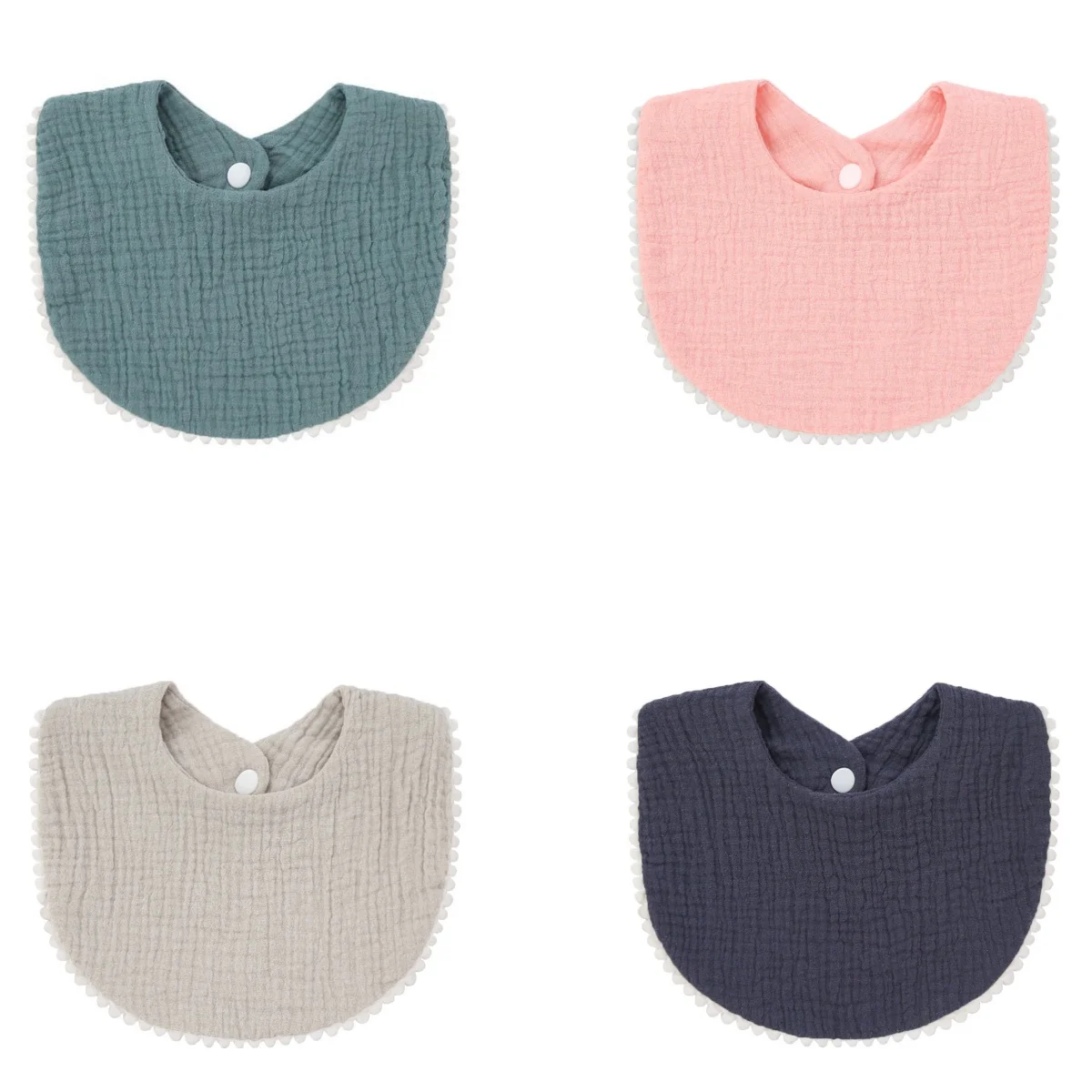 Детское Слюнявчик с рюшами детский хлопковый марлевый кружевной Нагрудник слюнявчик с карманом