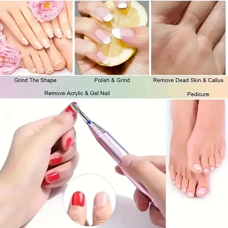 Imagem -02 - Brocas de Lixa de Unhas Rotativas Elétricas Ferramentas de Manicure e Pedicure Brocas de Limpeza de Unhas e Cutículas 30 Pcs por Conjunto