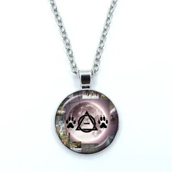 Therian Symbol Cat Wolf Fox Therian Glass Dome Cabochon Pendant Fashion Crystal Jewelry