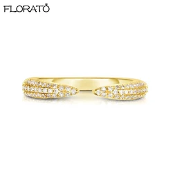 24 gold-plated silver Finger Rings For Women Open Crystal CZ Charm Rings Wedding Jewelry 2021 Trend Bague Femme Anillo A30