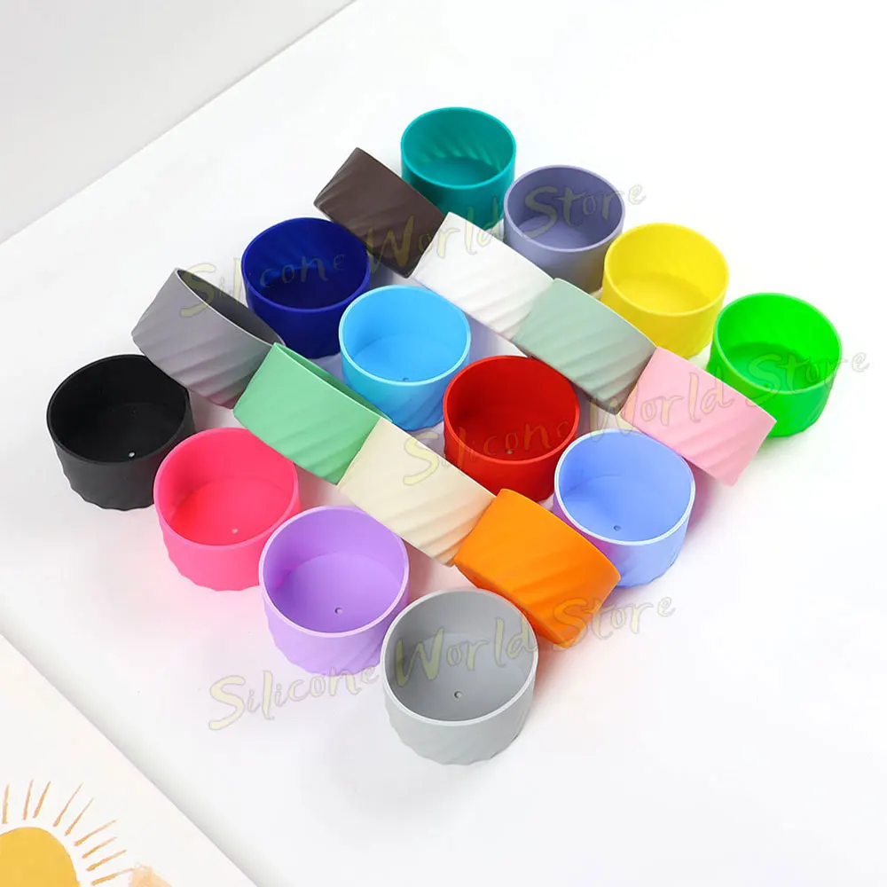 SW 6CM Silicone Boot Sleeve Silica Gel Cup Bottom Cover 60MM Heat Insulation Anti-Slip Water Bottle Protective Covers Coaster