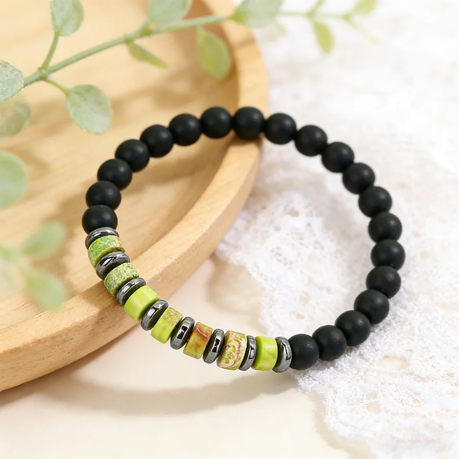 Noter Premium-Auswahl, Armband aus Kaiserstein, für Herren, 5 Farbvarianten, energetisch heilendes Perlenarmband, handgefertigter Schmuck, Geschenk für Ihn. – Detail 10