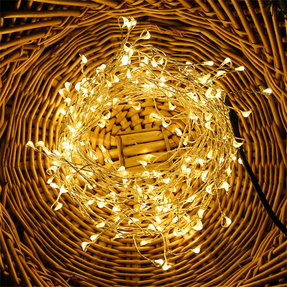 3.5M 200LED LED String Firecrackers Fairy String Lights USB Powered Waterproof Copper Wire Garland String Light For Wedding Xmas