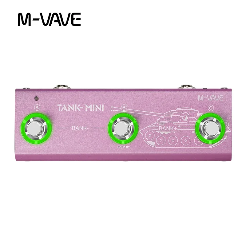 M-VAVE tank mini pedal de guitarra com efeito multic, suporte para gravação ir e otg, cabine embutida, amp, mod, fx, efeitos de atraso e reverberação